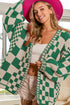 'Celandine' Checkered Drop Shoulder Cardigan - Celes Fashion
